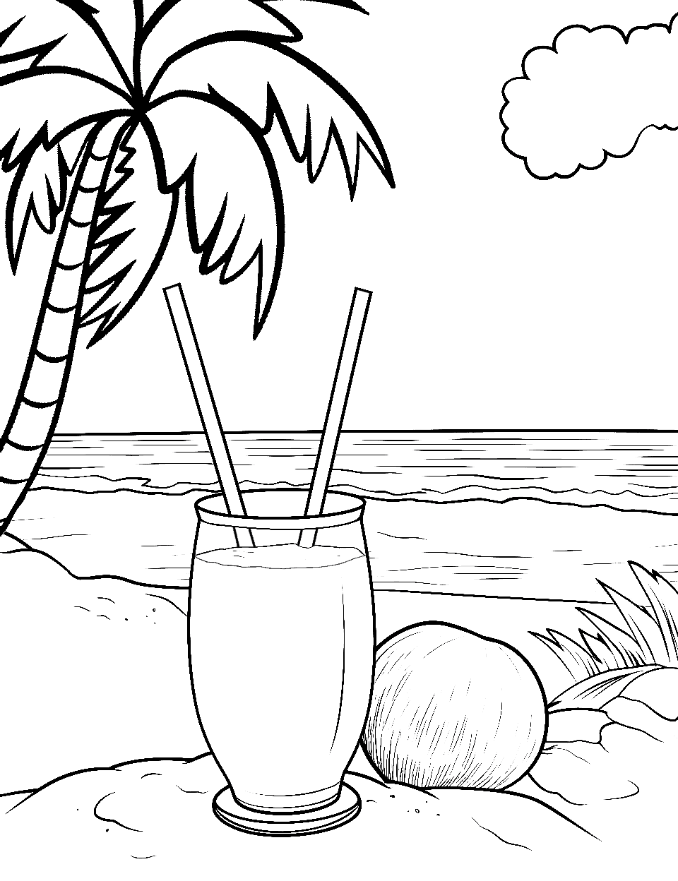 Beach coloring pages free printable sheets