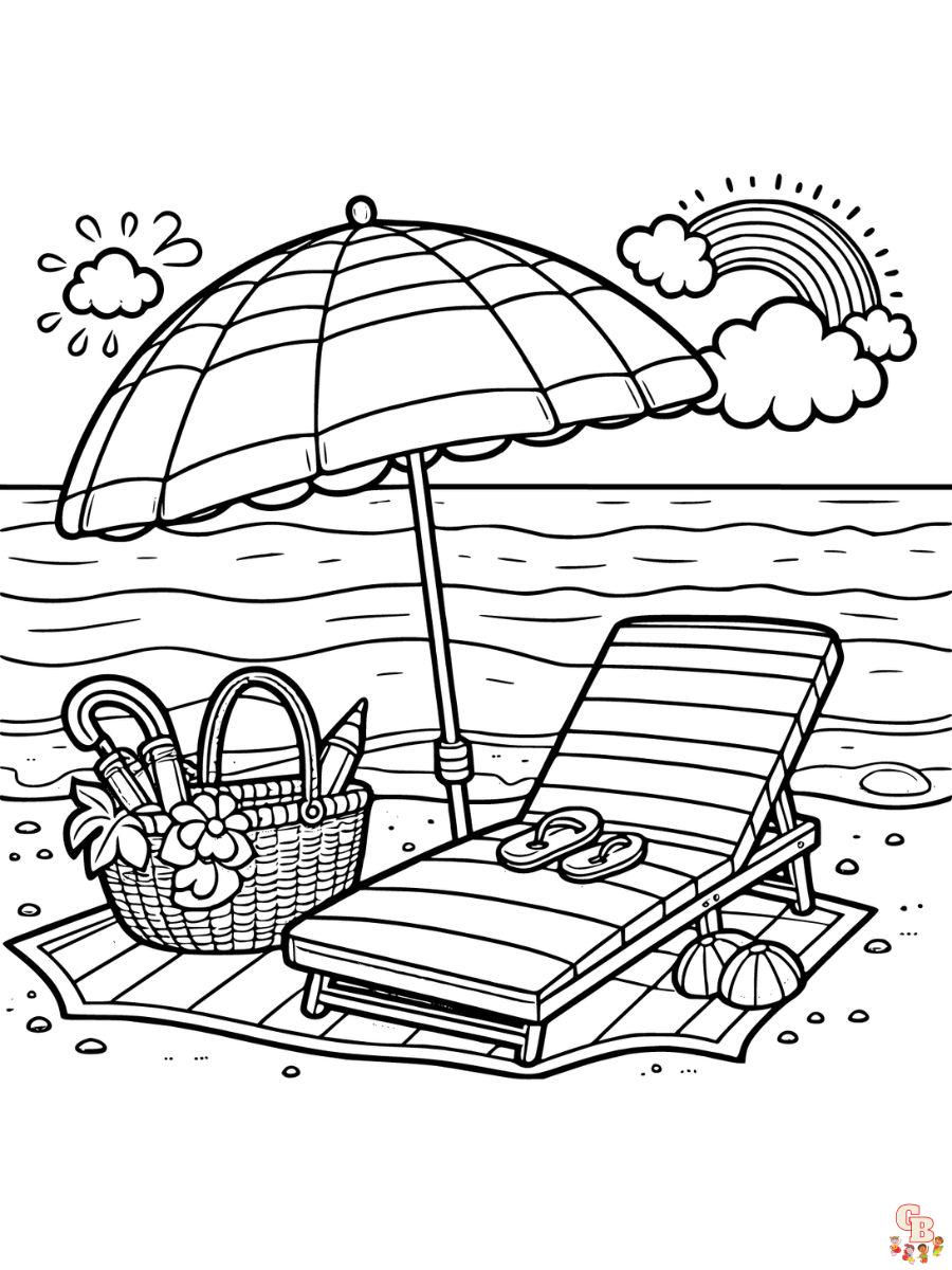 Free beach coloring pages for kids