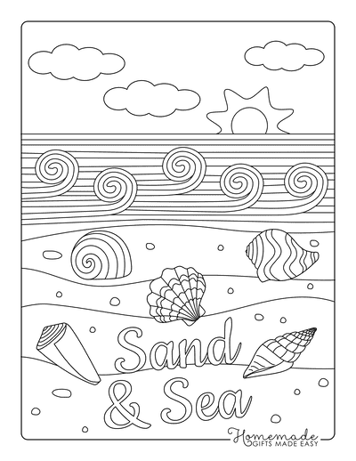 Free summer coloring pages for kids adults