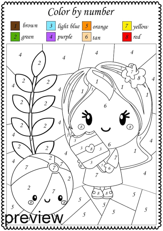 Color by number summer printable math color by code worksheets for kids matching numbers activities for kids summer coloring sheets