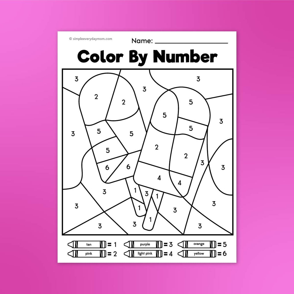 Summer color by number printables â simple everyday mom