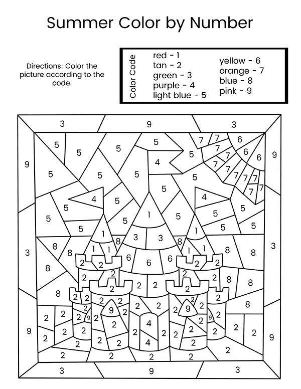 Summer color by number