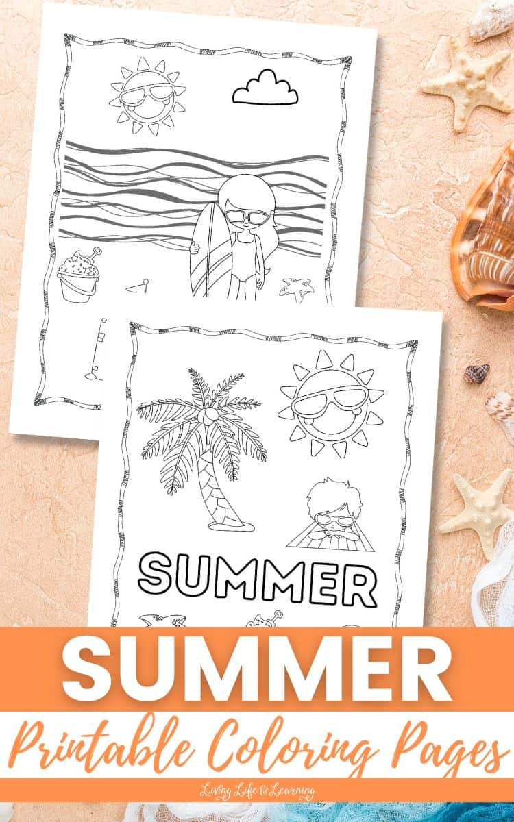 Summer printable coloring pages