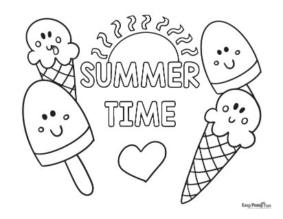 Printable summer coloring pages