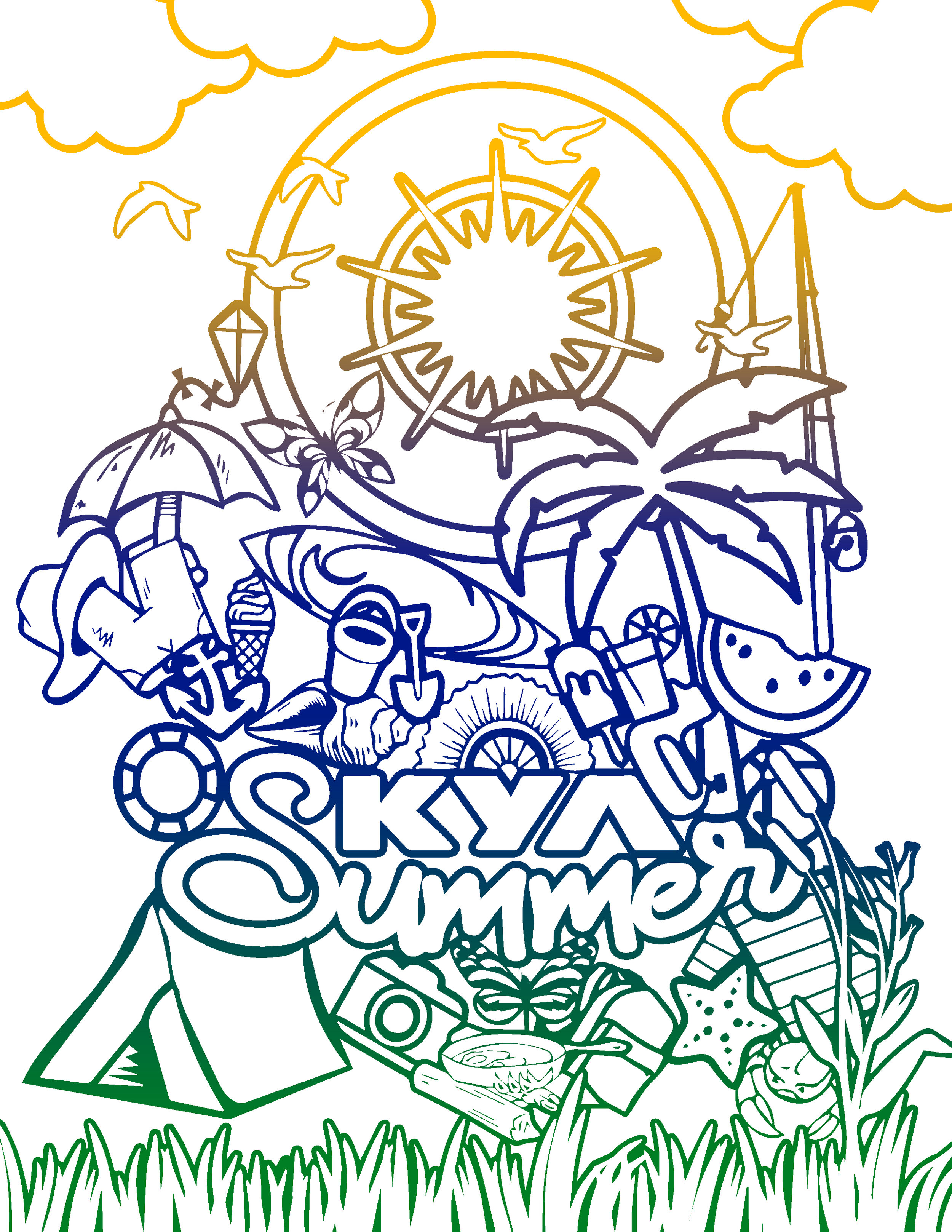 Just for fun strongcoloring page to celebrate summer â kya