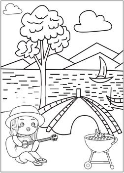 Summer camp coloring pages camping coloring pages by bo teachers