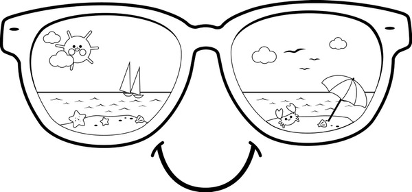 Hundred coloring pages sun glasses royalty