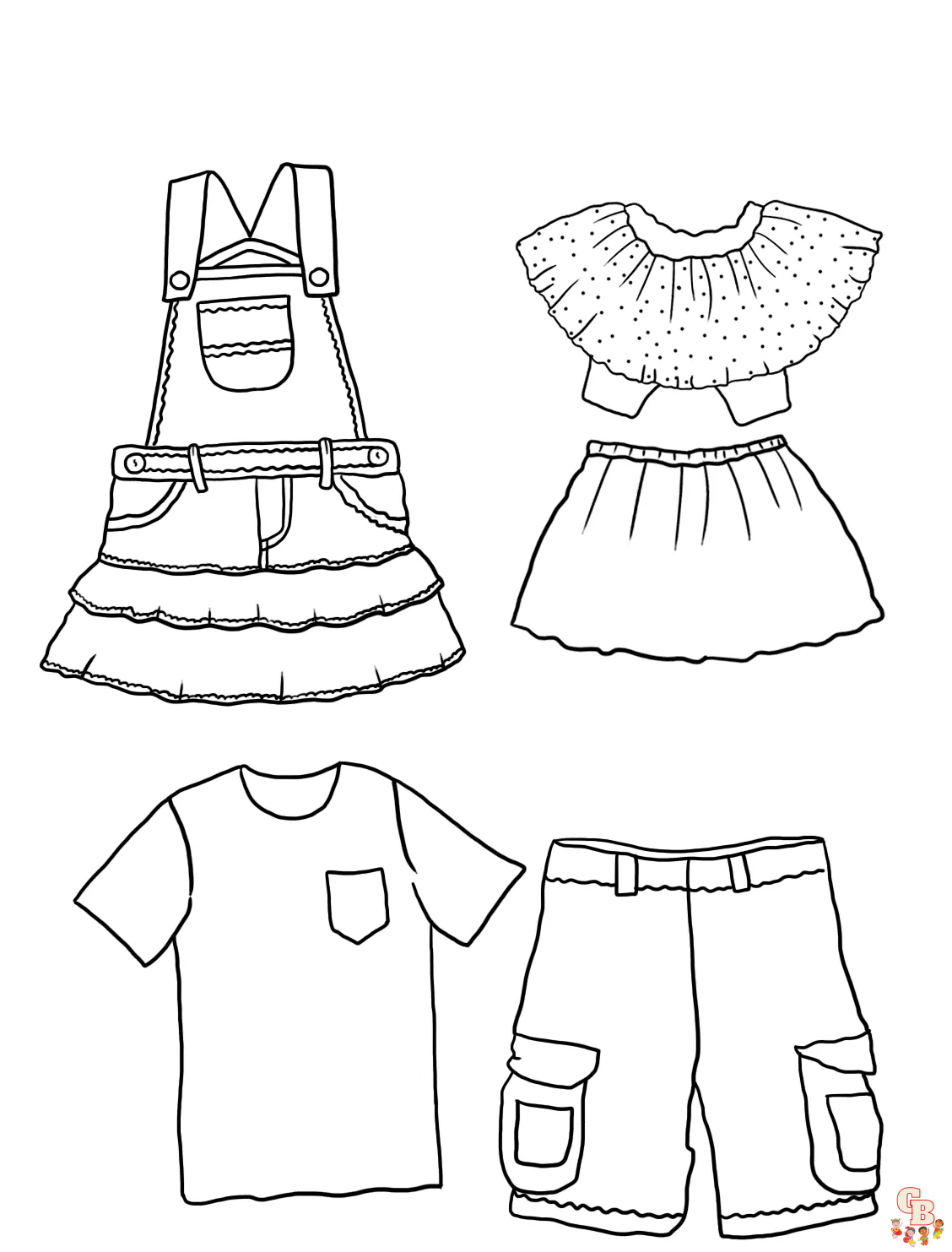 Clothes coloring pages free printable and easy coloring sheets