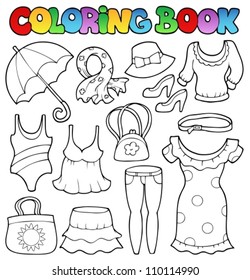 Coloring book clothes theme vector stock vector royalty free