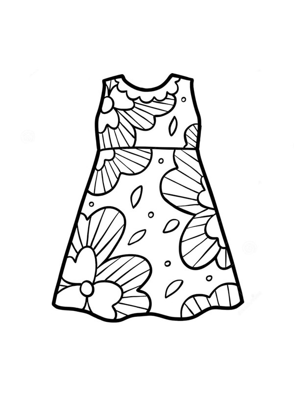 Summer dress coloring page