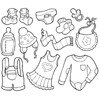 Baby clothes coloring pages