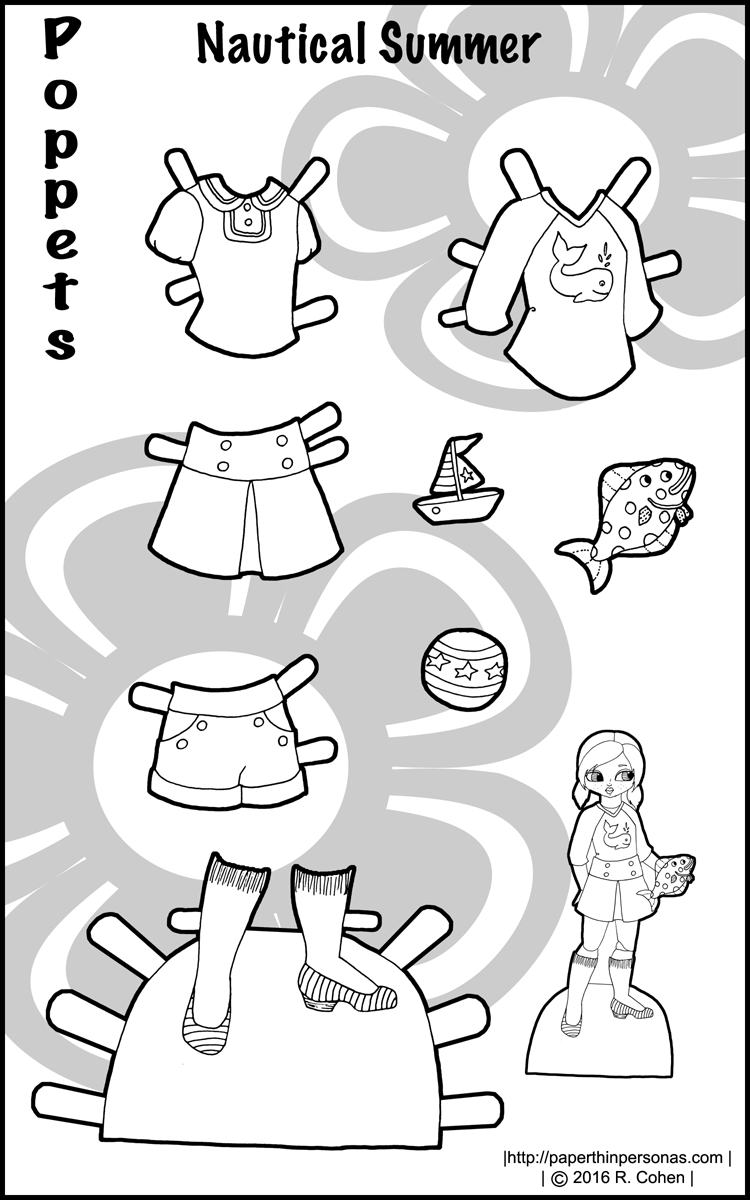Nautical summer paper doll clothing â paper thin personas