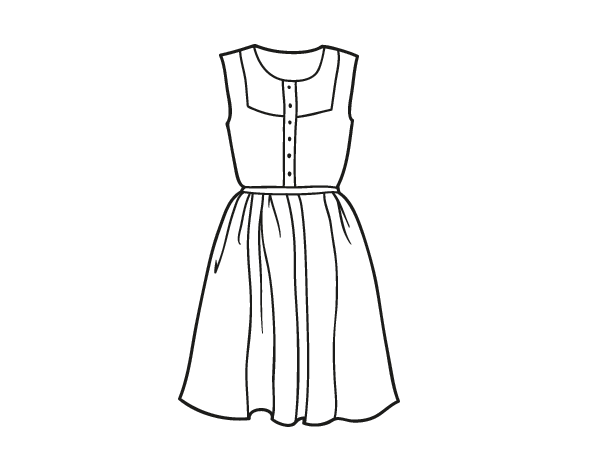 Summer dress coloring page