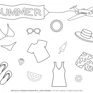 Summer coloring pages for kids