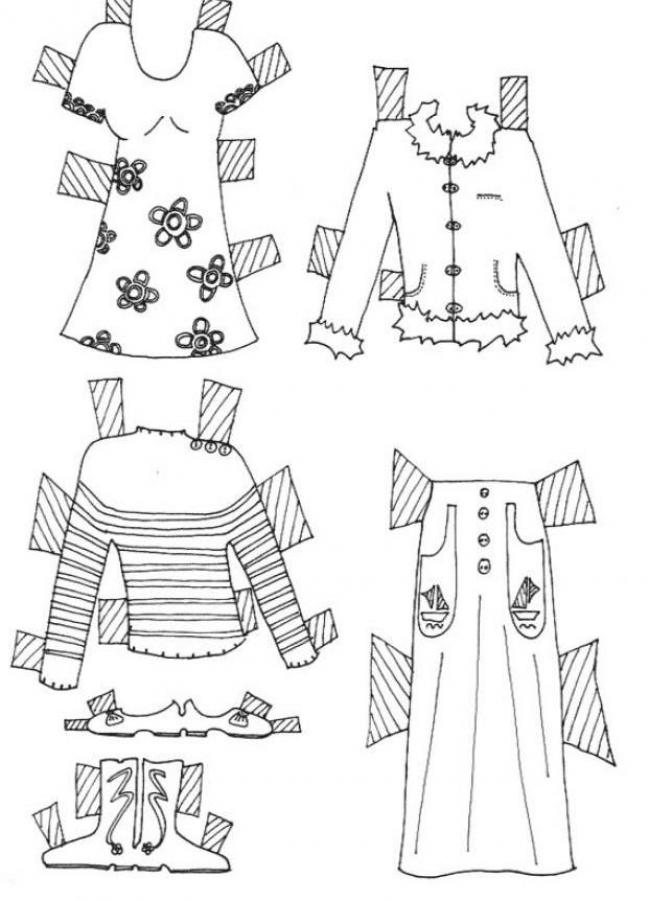 Clothes for women coloring pages