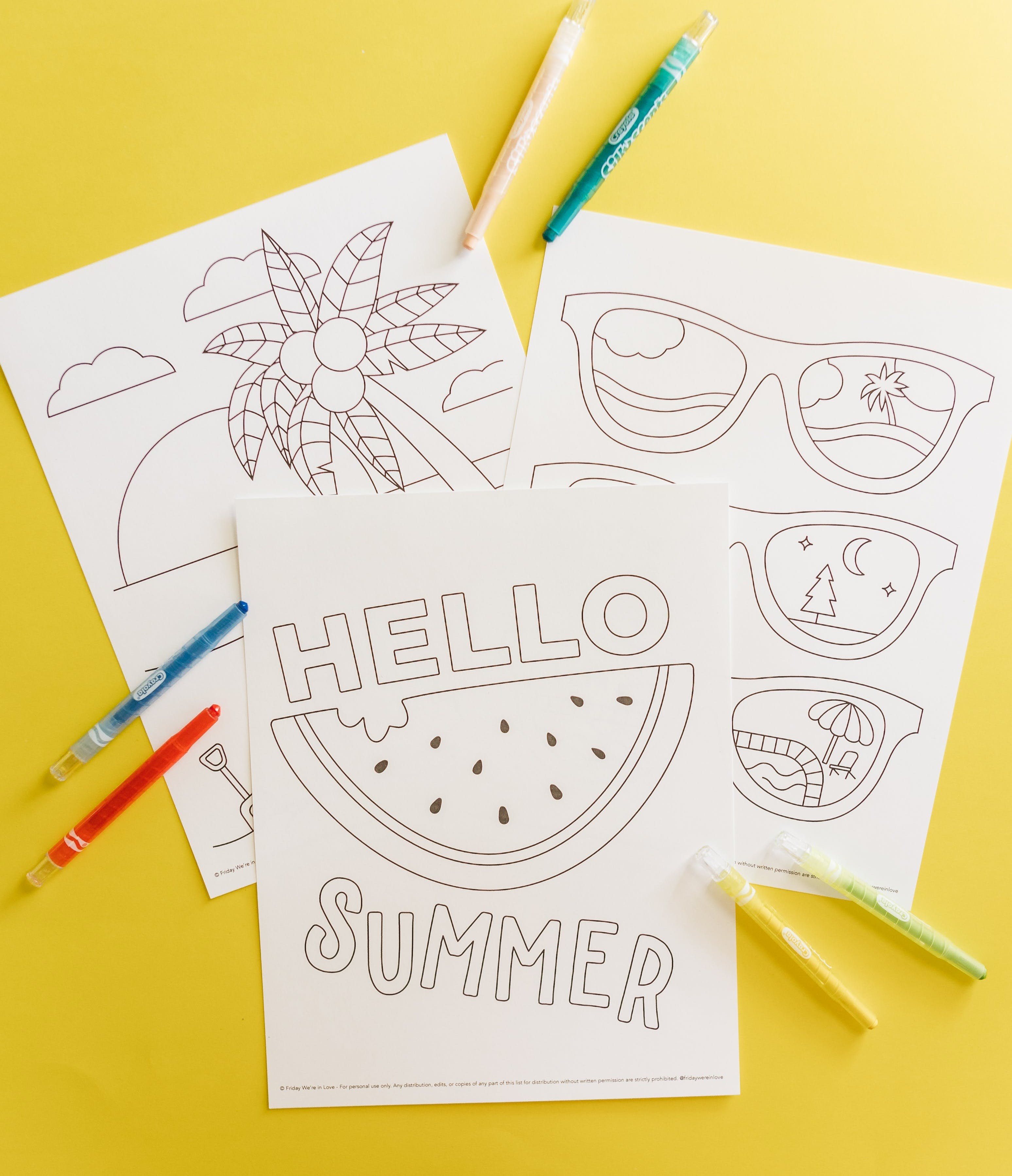 Summer coloring pages for kids