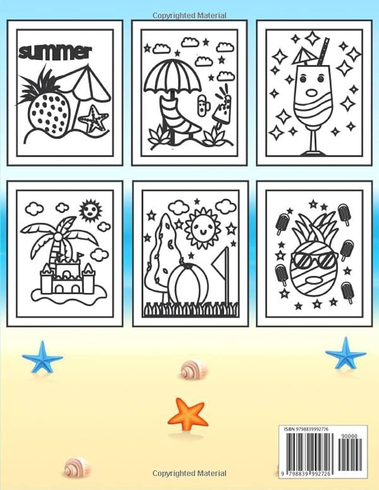 Summer coloring book for kids fun summer with this cute coloring book gift for boys and girls preschool fun and wonderful coloring pages for childrensummer kids coloring book summer press magical