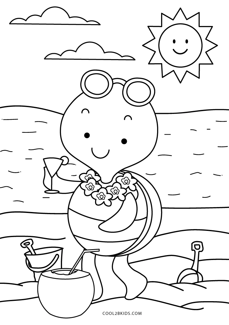 Free printable summer coloring pages for kids