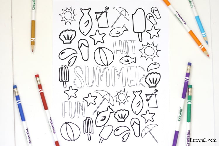 Summer coloring page â liz on call