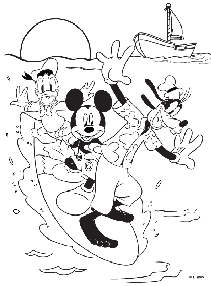 Disney mickey mouse and friends coloring page