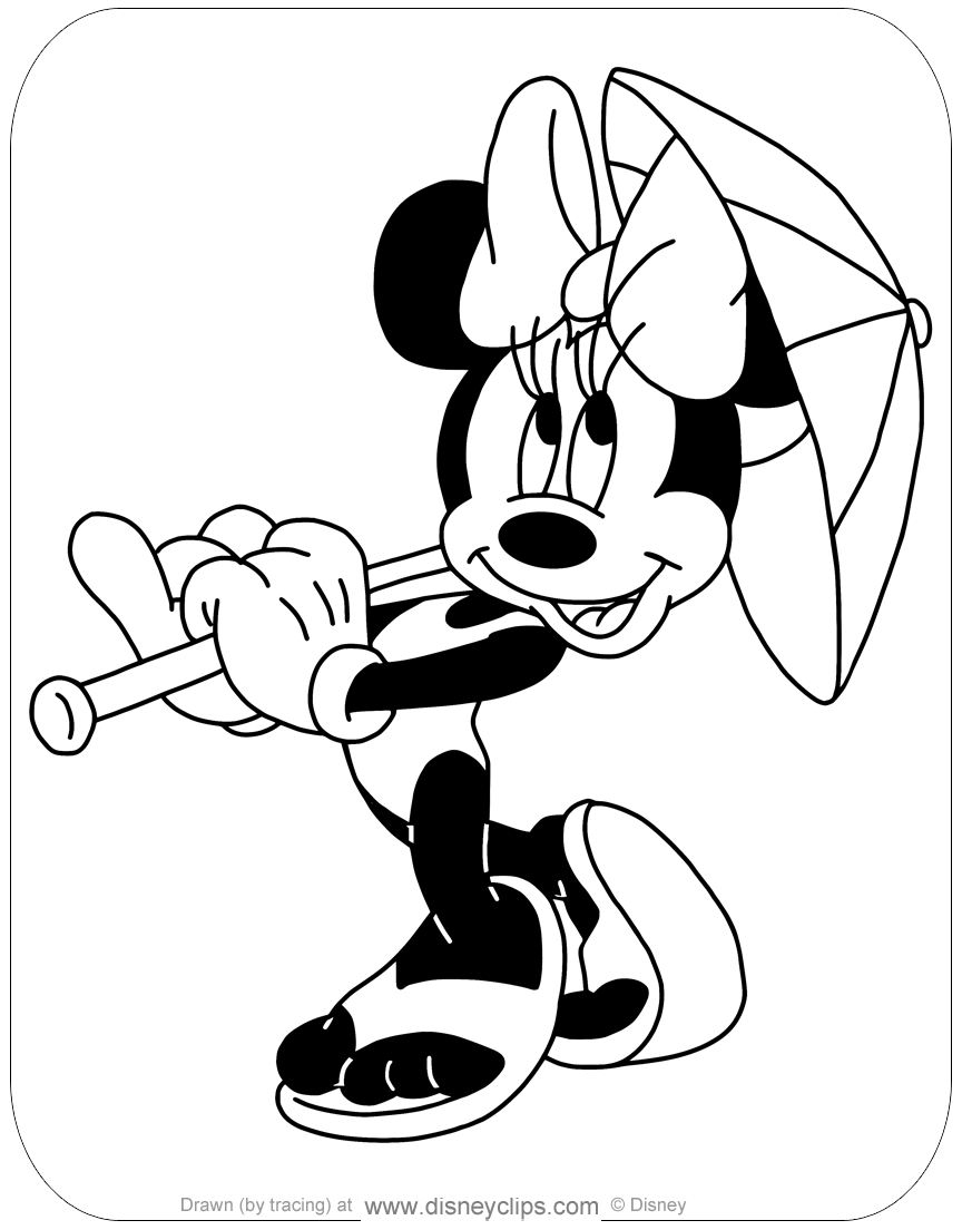 Minnie mouse spring summer coloring pages