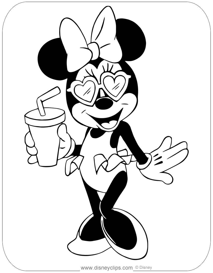 Minnie mouse spring summer coloring pages