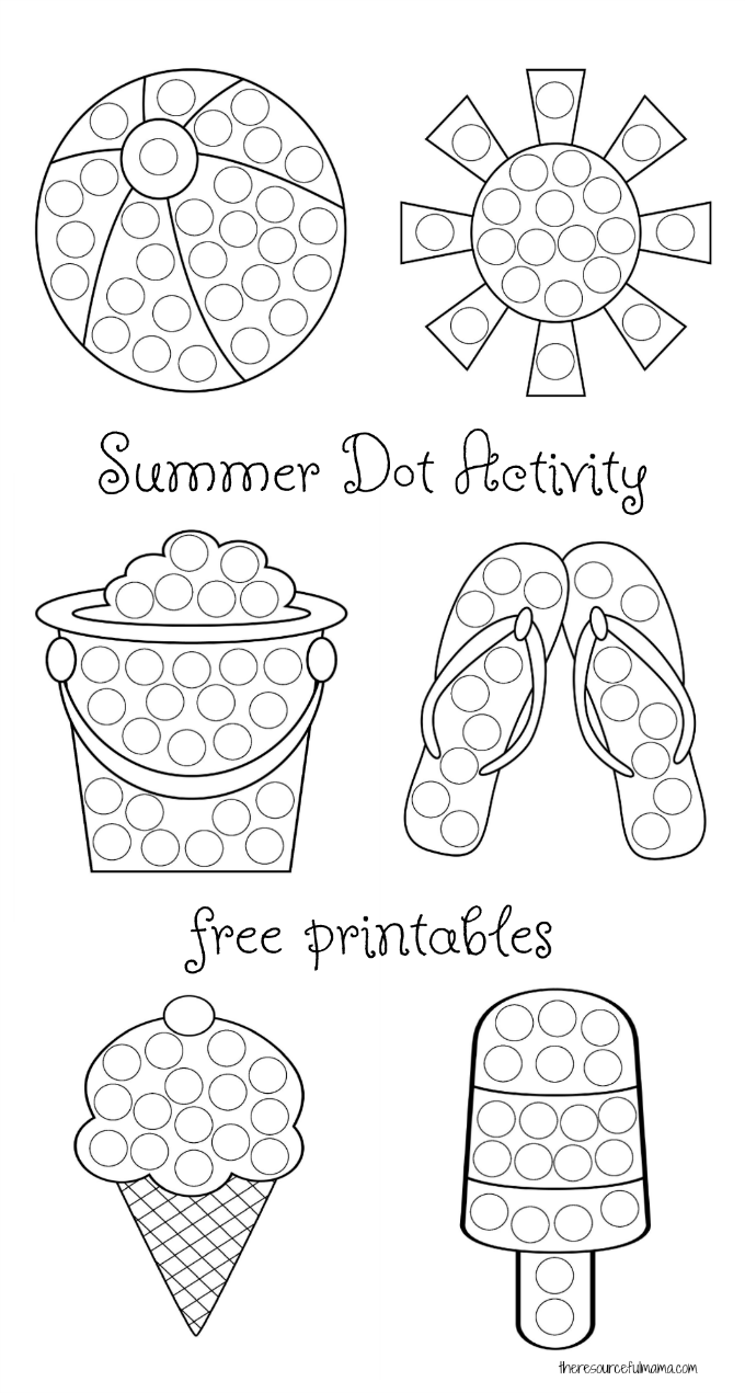 Summer dot activity free printables