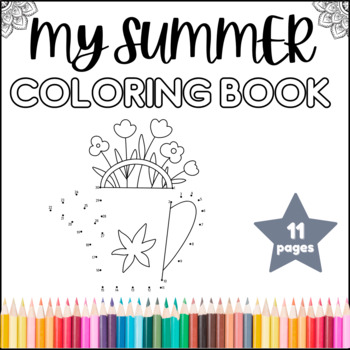 Dot to dot summer coloring pages