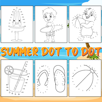 Summer dot to dot summer coloring pages coloring book by youssef it