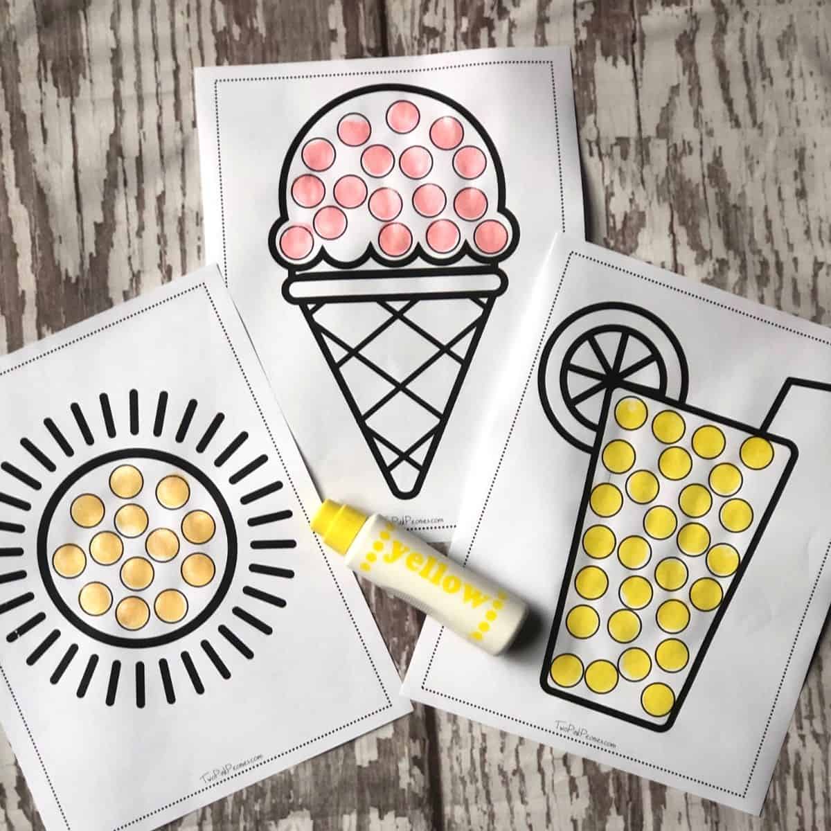 Summer dot marker printables free instant download