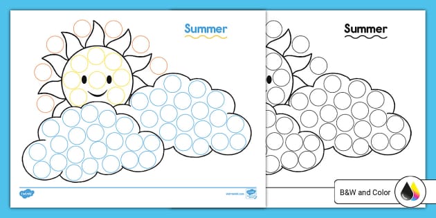 Summer dot marker activity teacher made