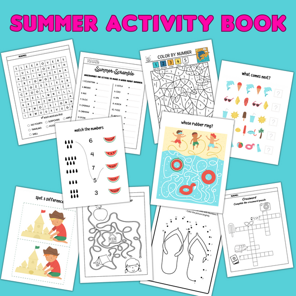 Printable summer activity worksheets puzzles and games book â cassie smallwood