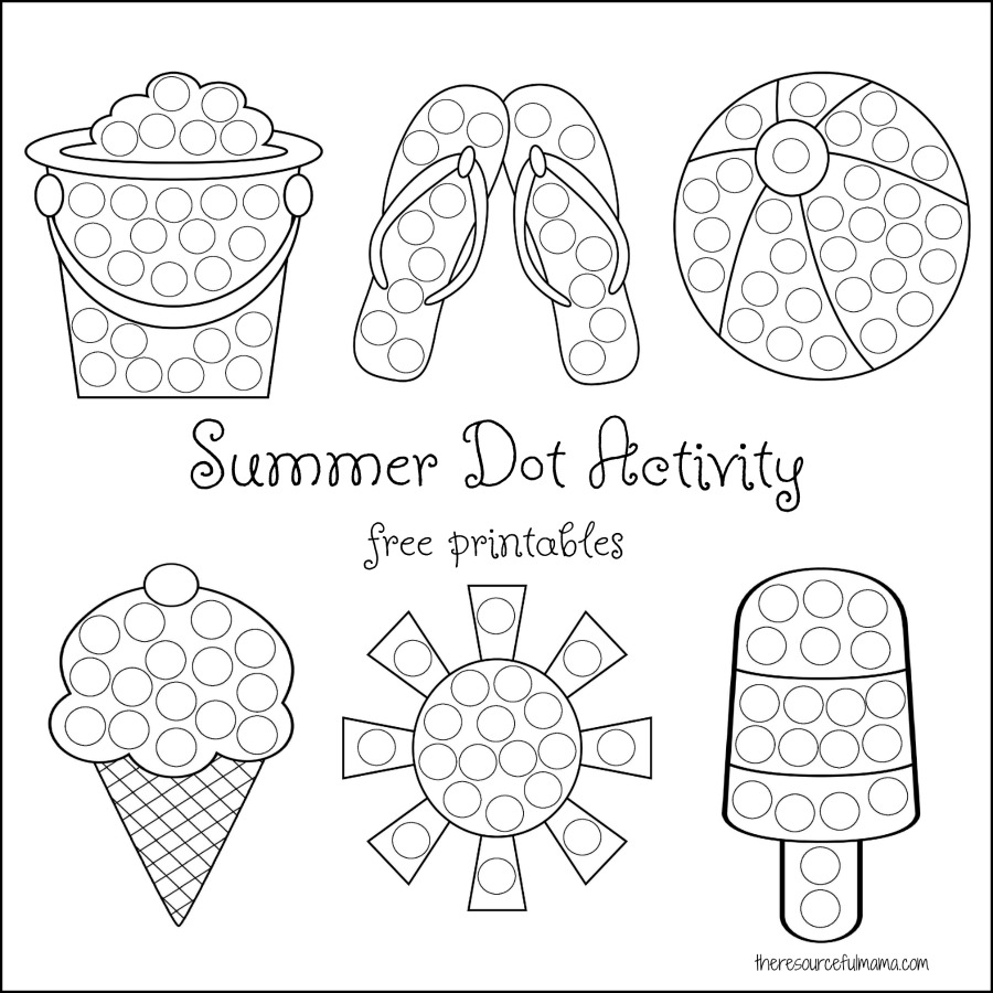 Summer dot activity free printables