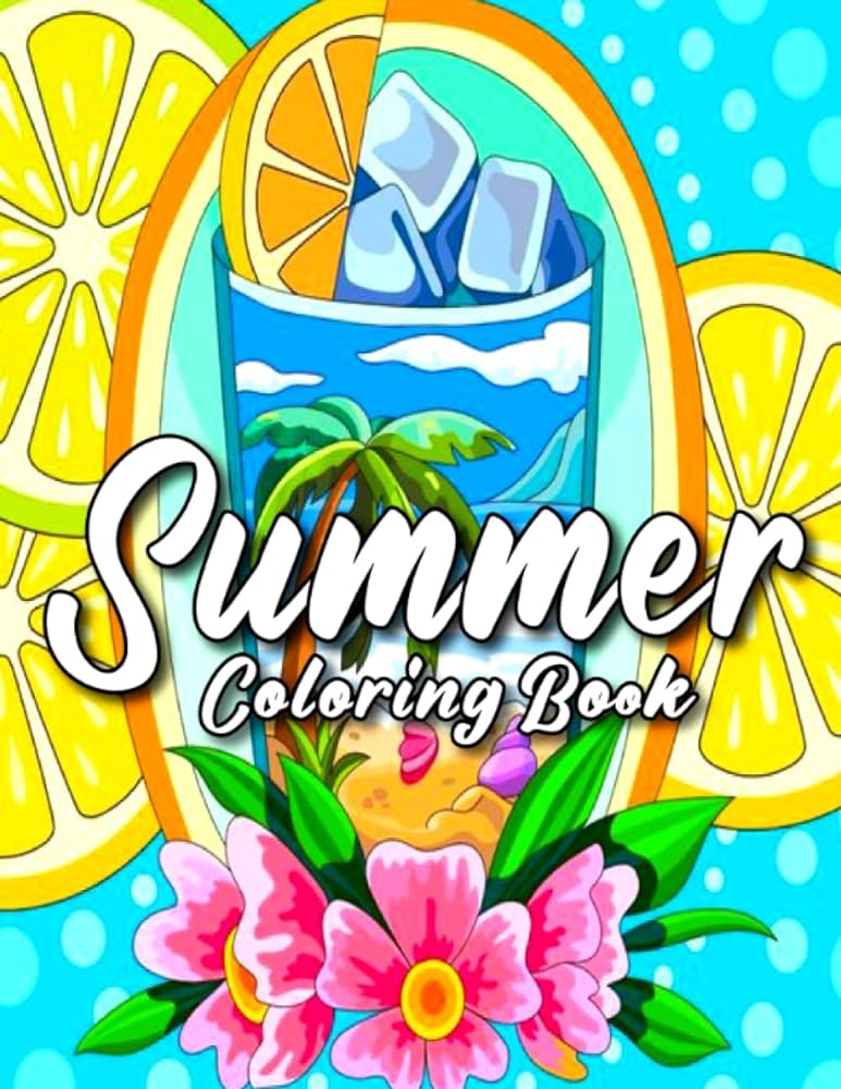 Summer coloring book simple and easy summer by habiba mk