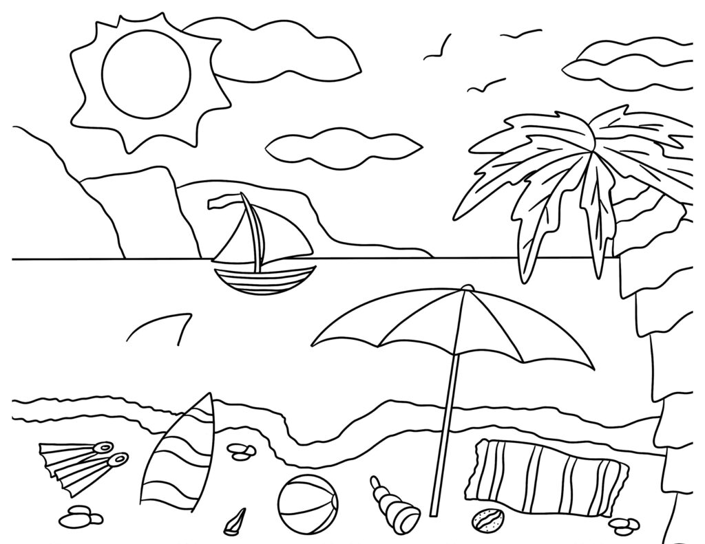 Free printable summer colouring pages for kids