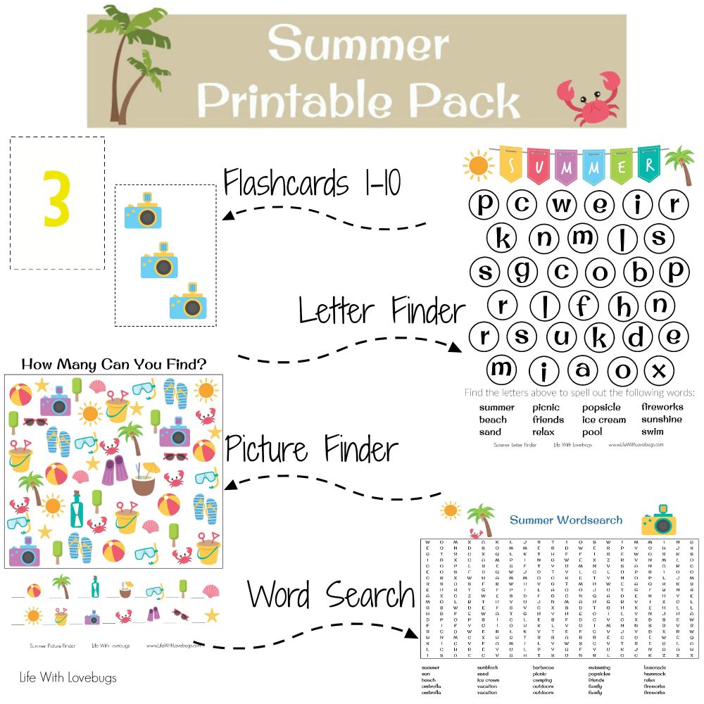 Summer printable activity sheets