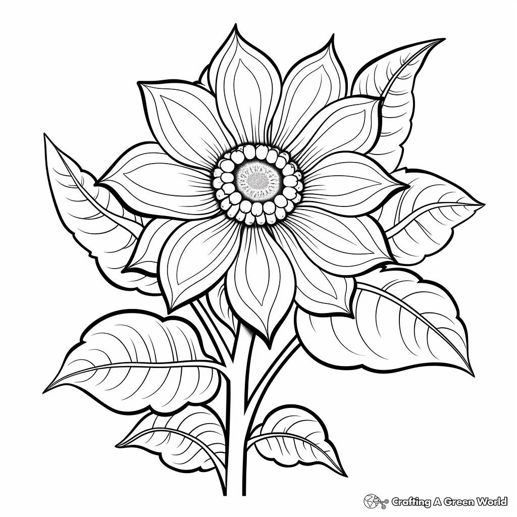 Summer flower coloring pages