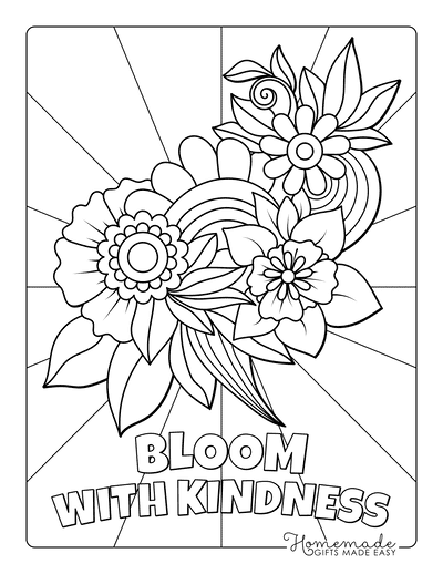 Free flower coloring pages for kids adults