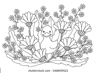 Abstract coloring page summer flowers cute stock vector royalty free