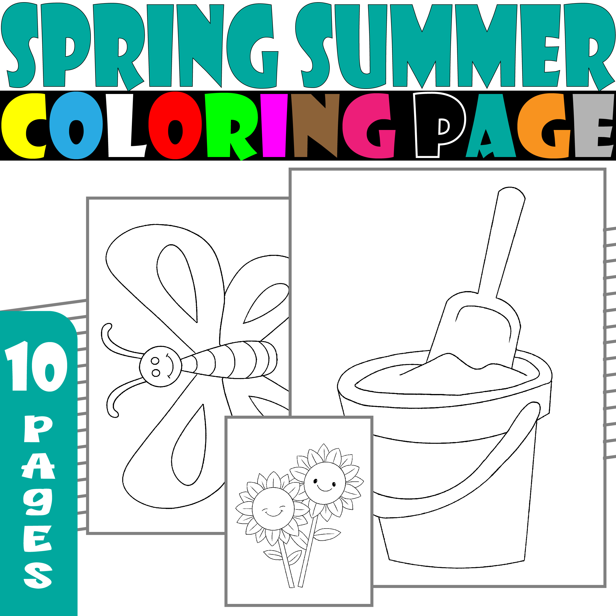 Spring summer sun flowers coloring pages spring summer sun coloring sheets made by teachers