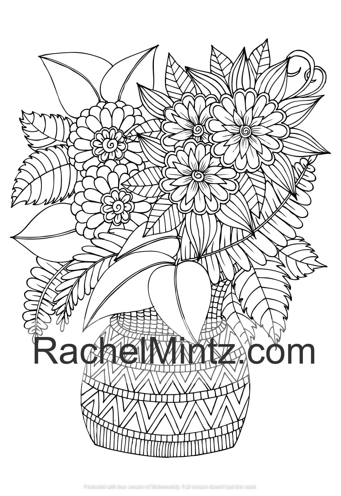 My flowers bouquet coloring book