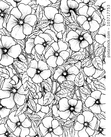 Flower kids and adult coloring page spring and