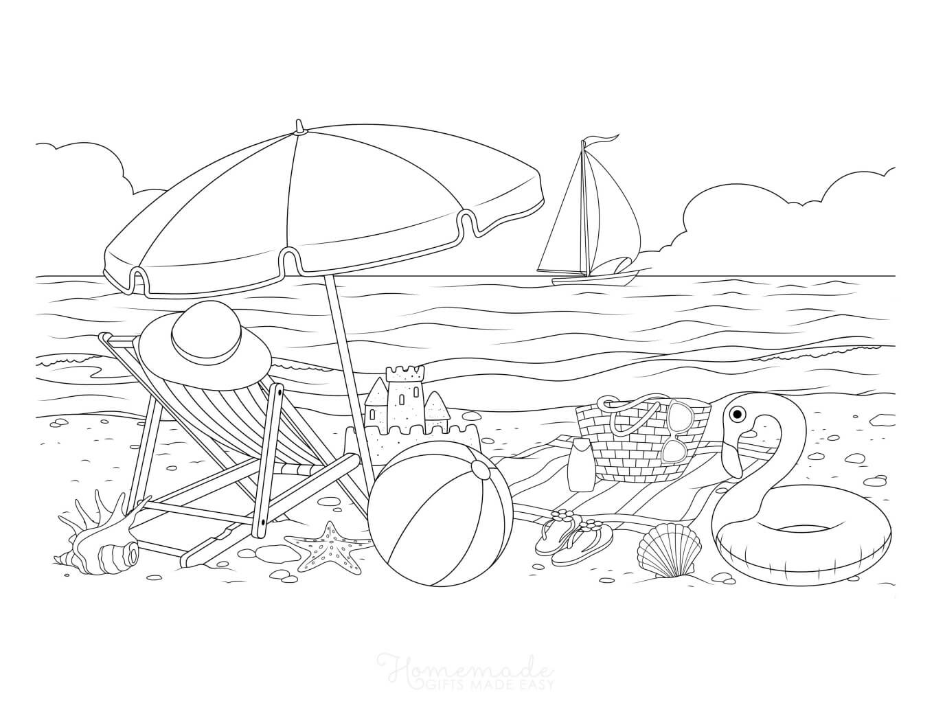 Printable summer coloring pages for adults kids