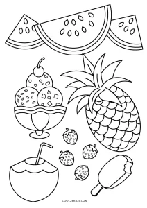 Free printable summer coloring pages for kids