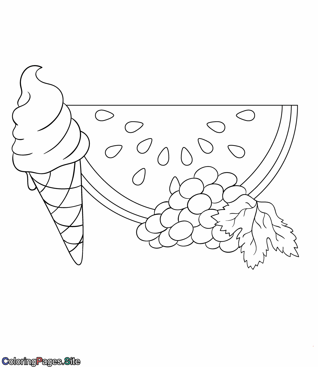 Summer food coloring page