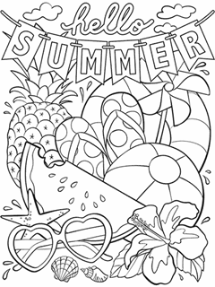 Summer free coloring pages