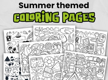 Summer coloring pages doodle design for all ages teaching resources