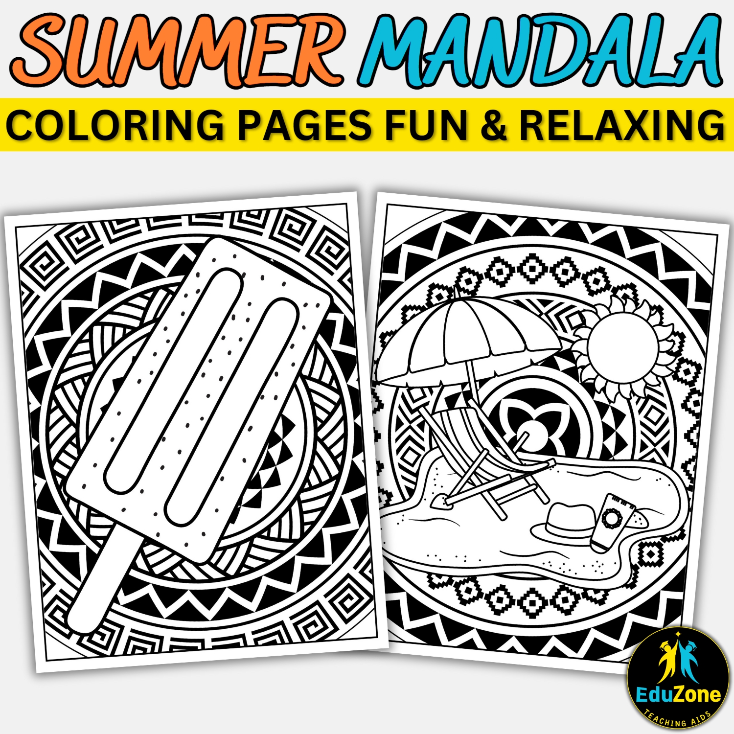 Summer mandala coloring pages relaxing printable