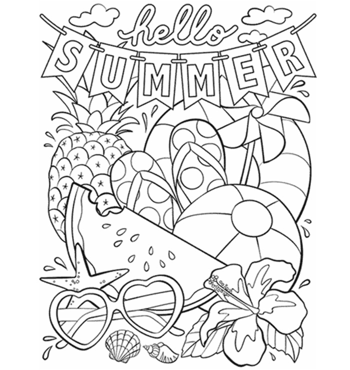 Summer coloring page