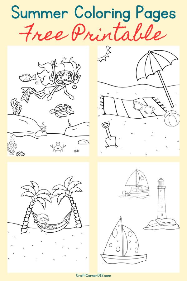 Free printable summer coloring pages craft corner diy